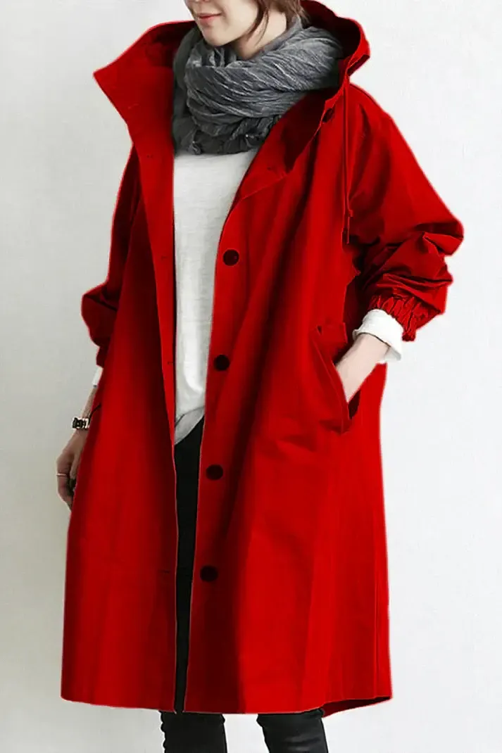Cynthia - Waterproof Hooded Woman's Trench Jacket
