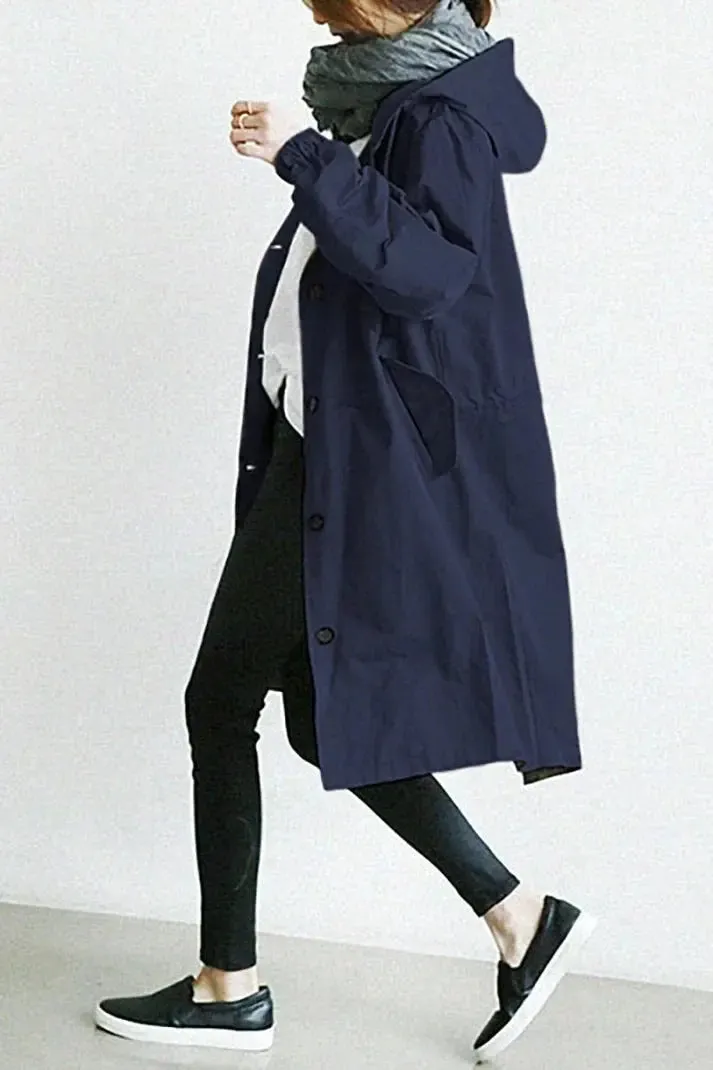Cynthia - Waterproof Hooded Woman's Trench Jacket