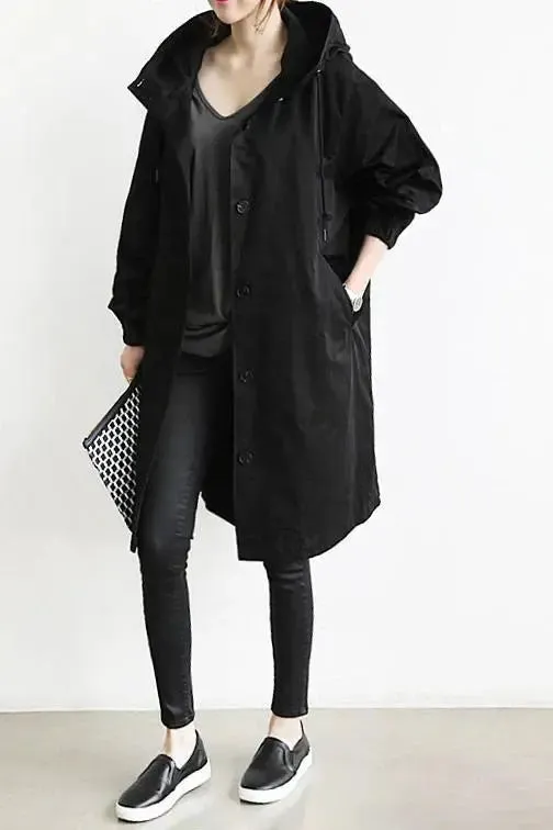 Cynthia - Waterproof Hooded Woman's Trench Jacket