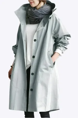 Cynthia - Waterproof Hooded Woman's Trench Jacket