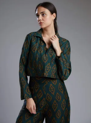Dark Green With Yellow Dabu Jacket