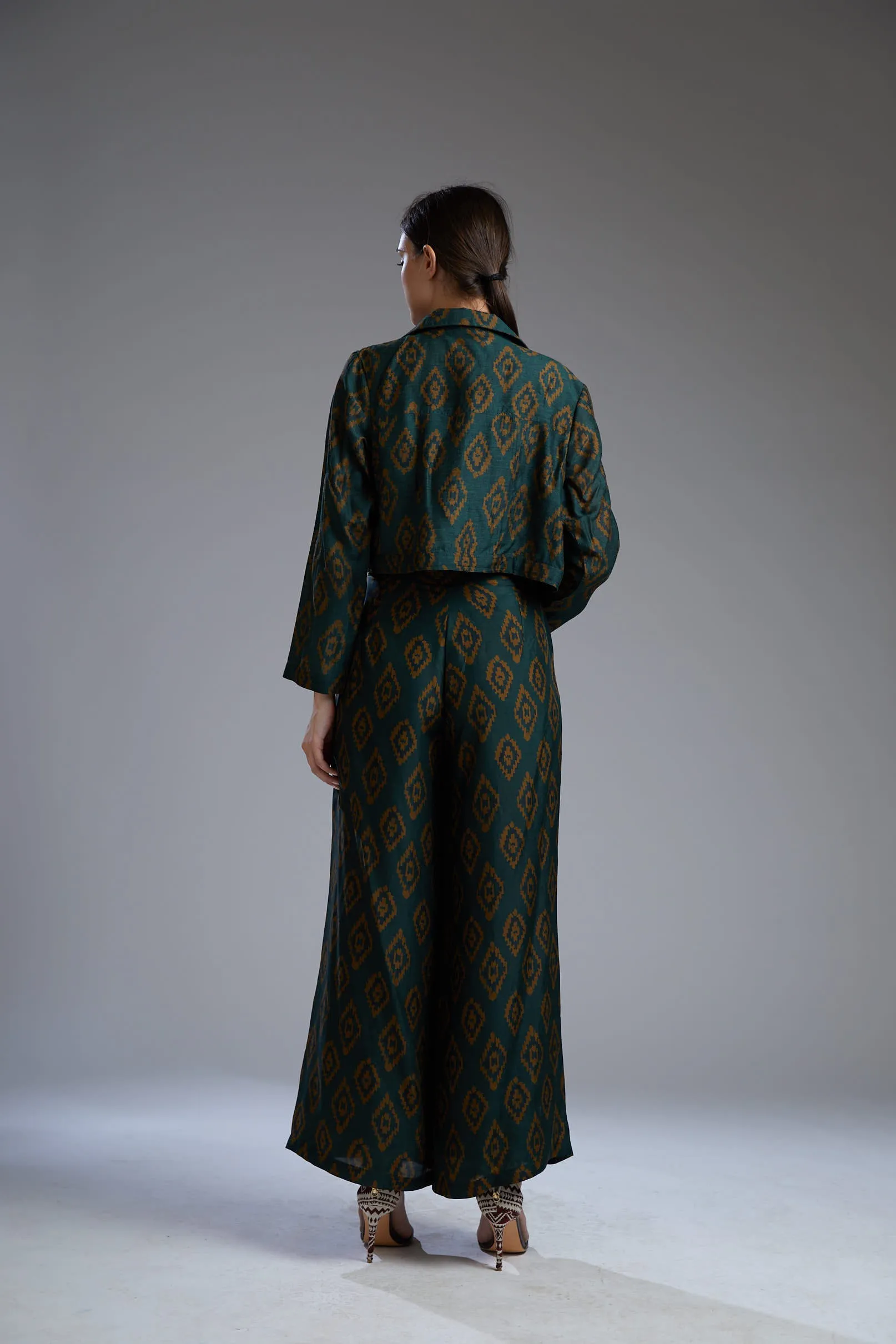 Dark Green With Yellow Dabu Jacket