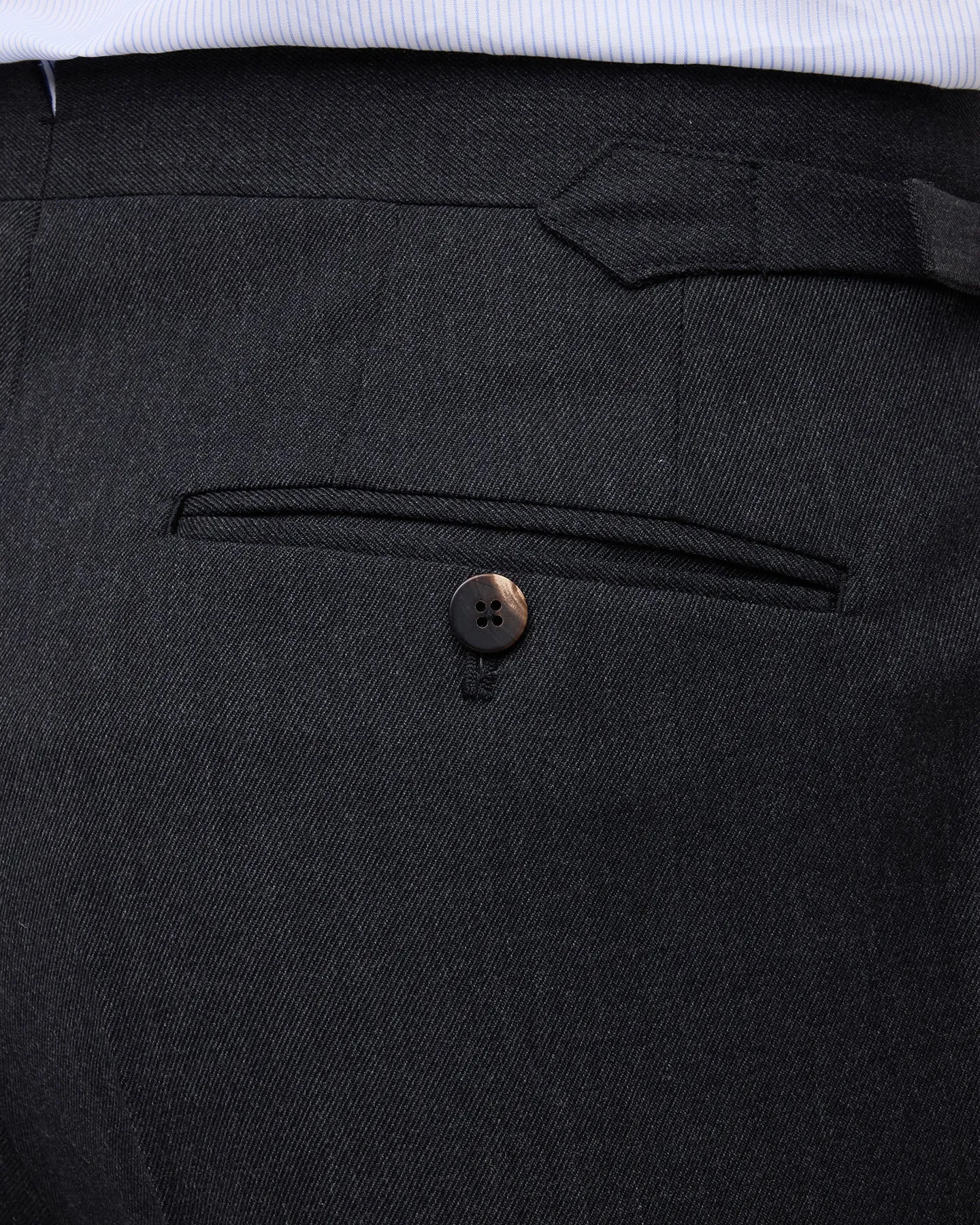 Dark Grey Single Pleat Cavalry Twill Trousers