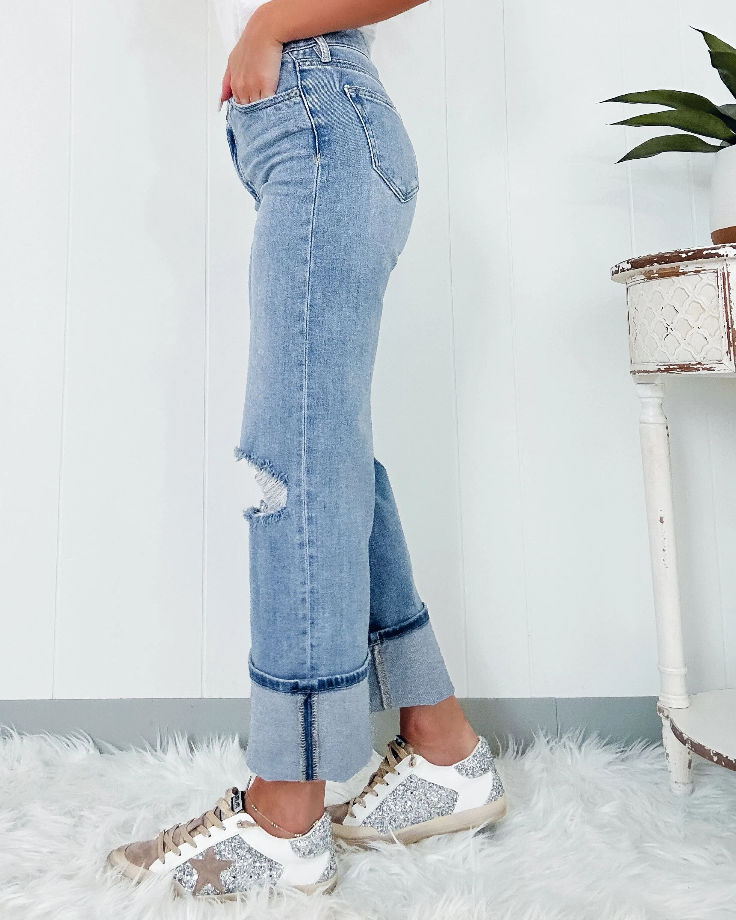 Dawson High Rise Crossover Jeans - Medium Wash