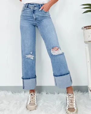 Dawson High Rise Crossover Jeans - Medium Wash