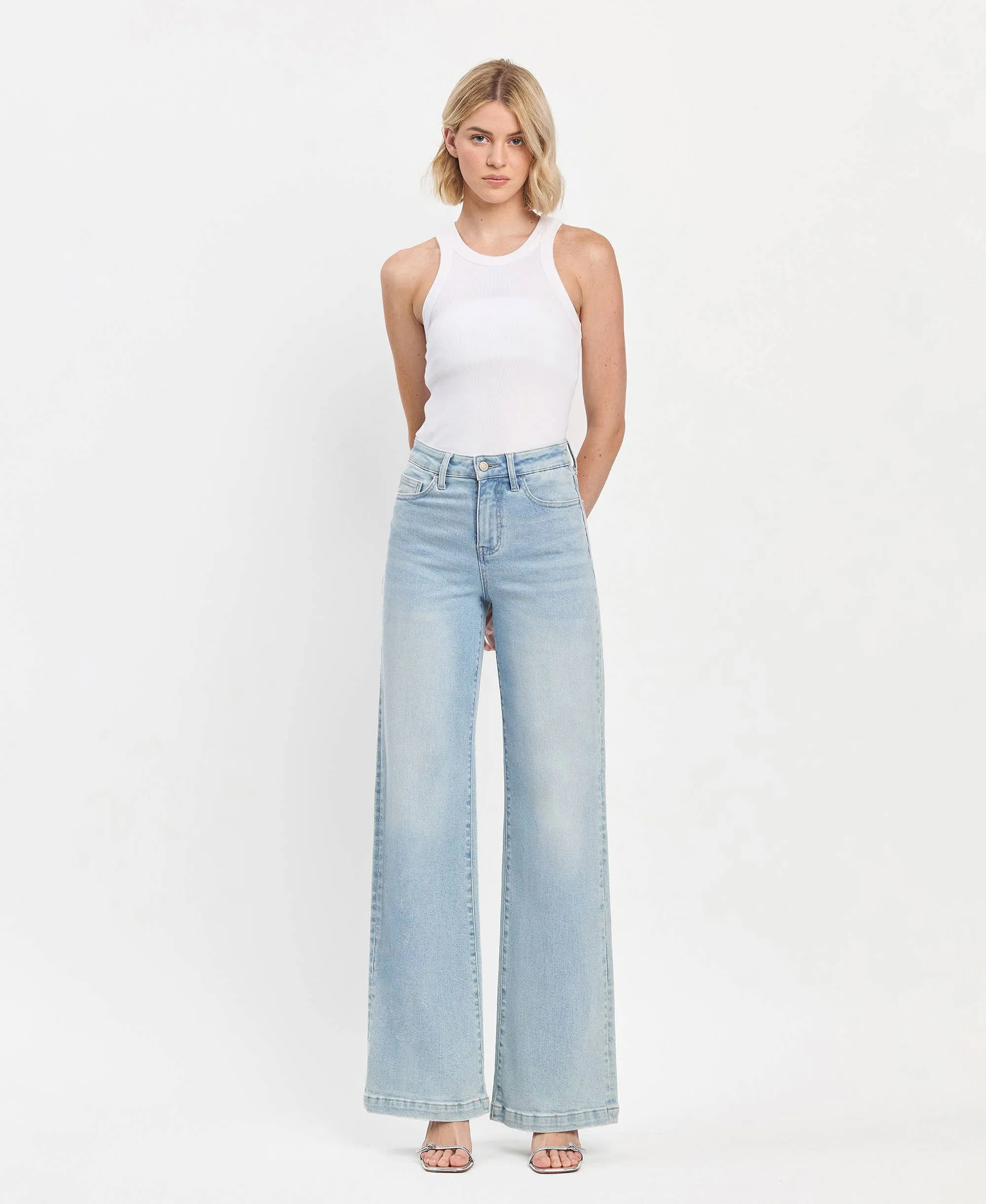 Day to Day High Rise Full Length Wide Leg Jeans