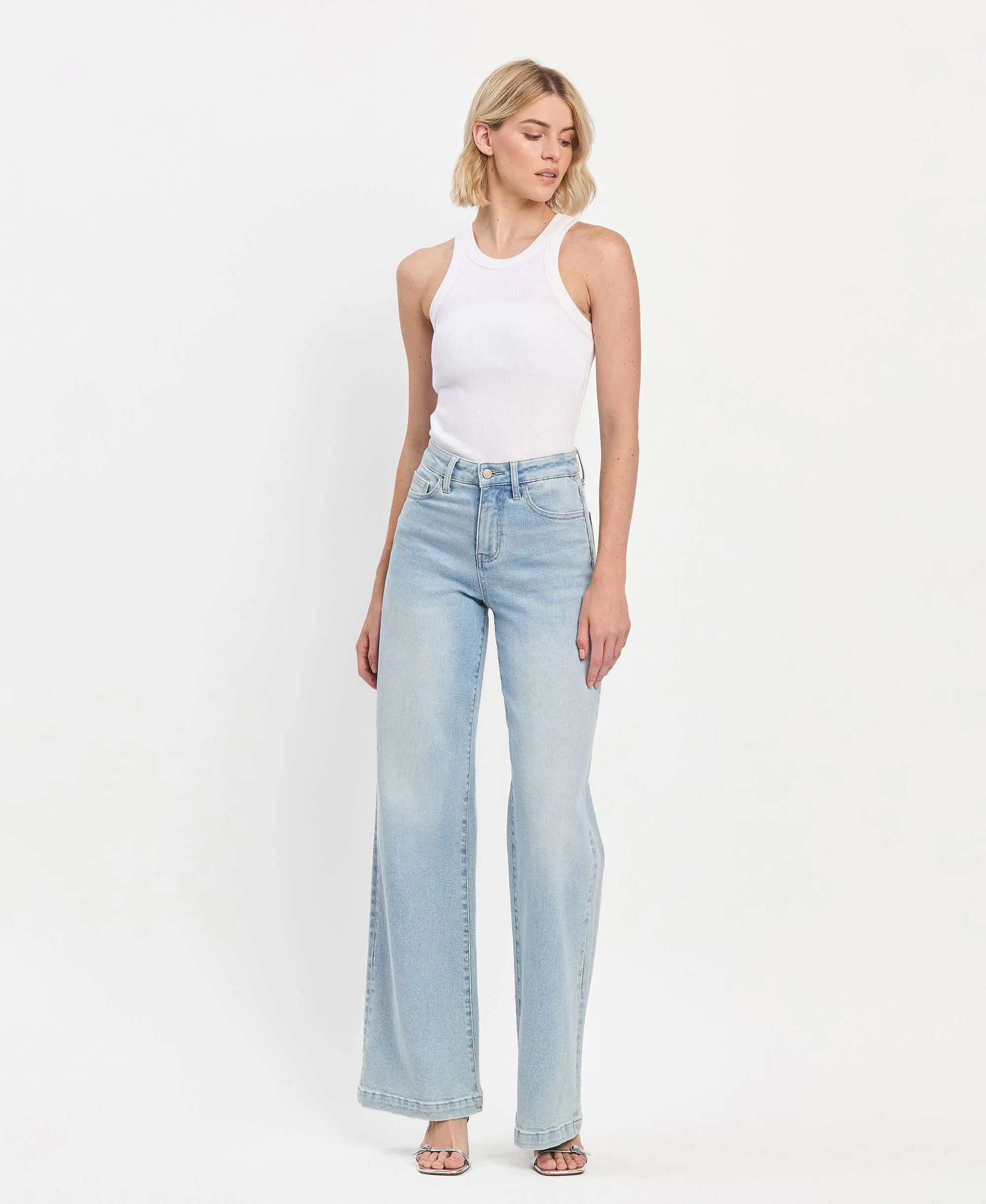 Day to Day High Rise Full Length Wide Leg Jeans