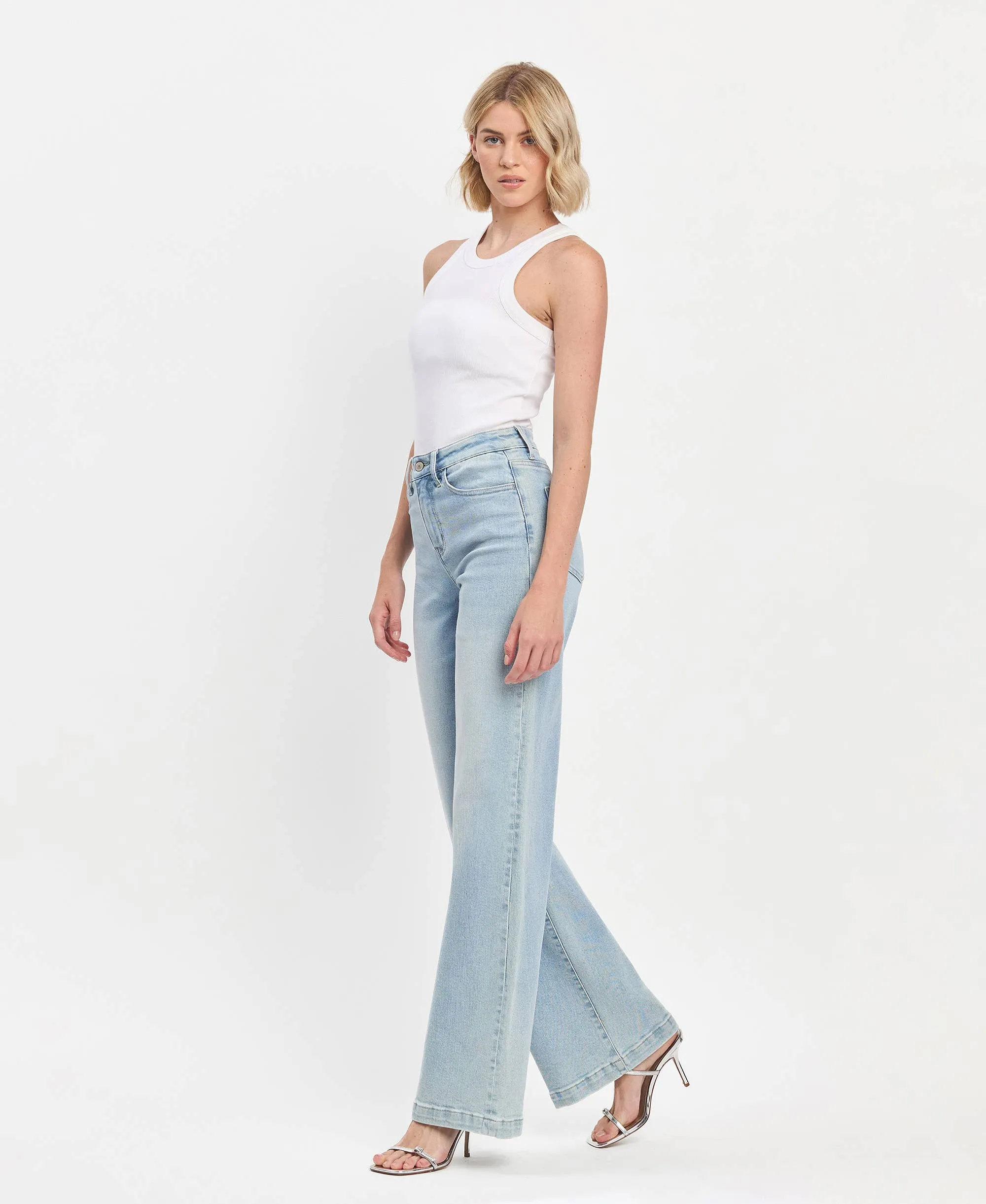 Day to Day High Rise Full Length Wide Leg Jeans
