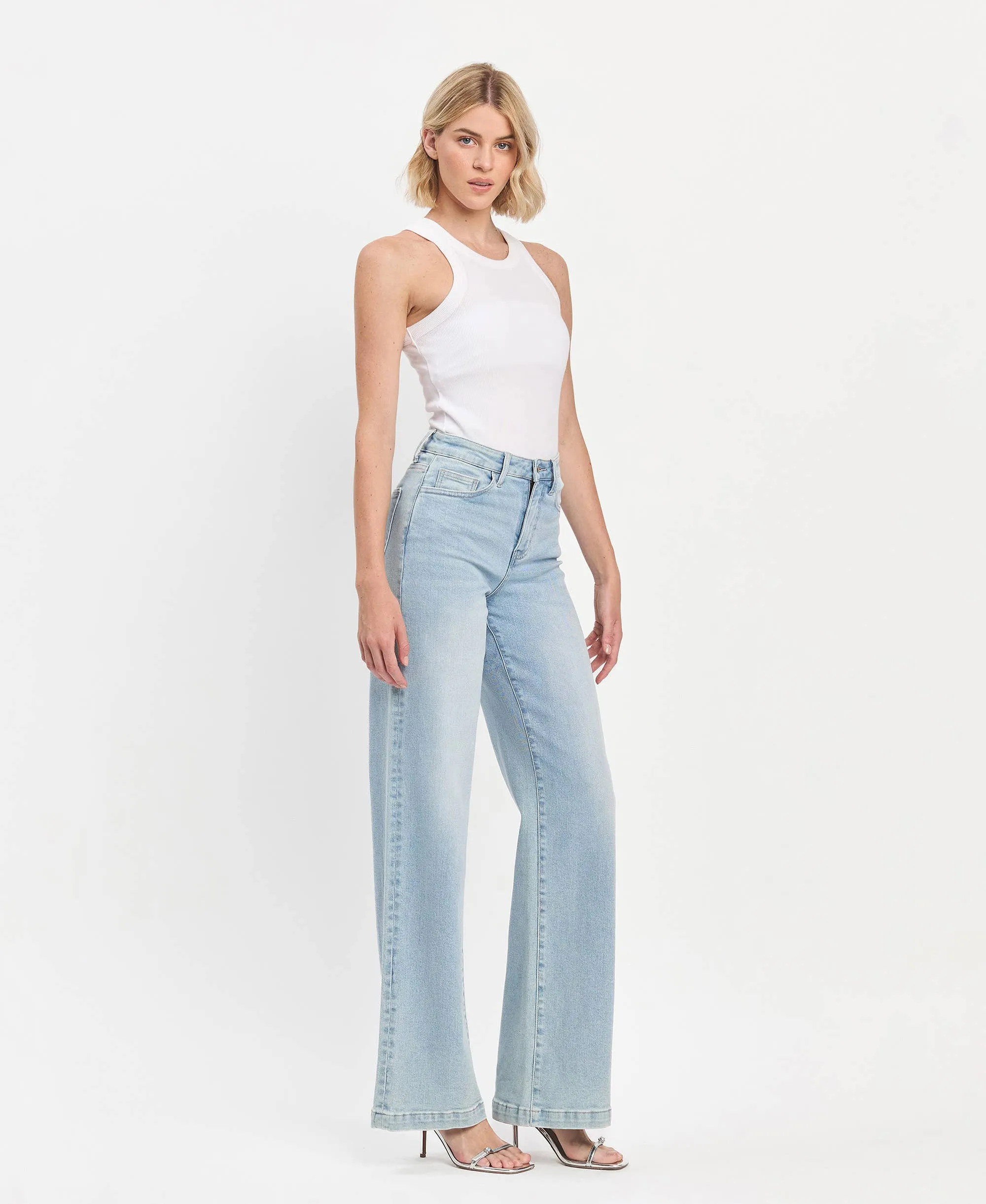 Day to Day High Rise Full Length Wide Leg Jeans