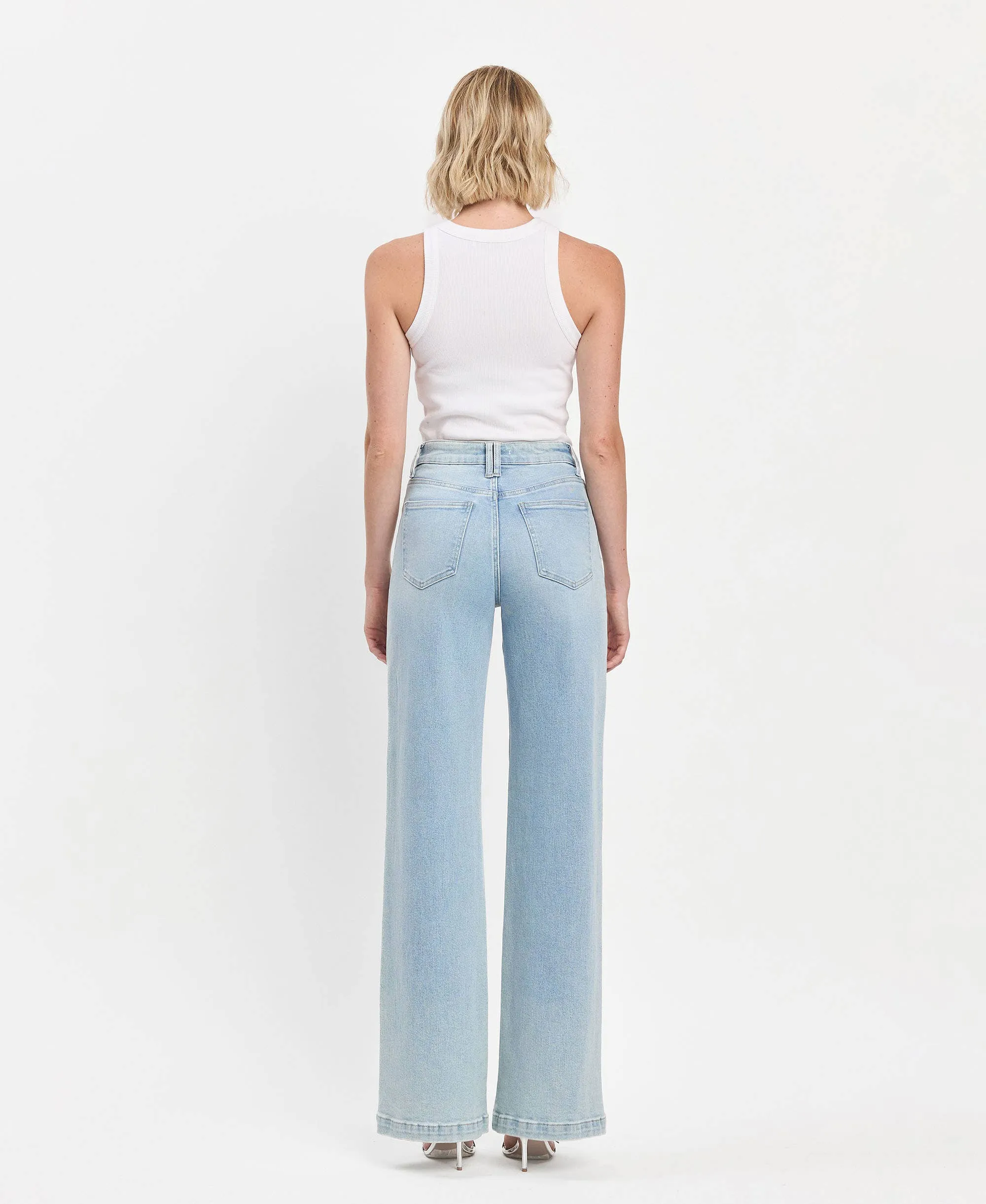 Day to Day High Rise Full Length Wide Leg Jeans