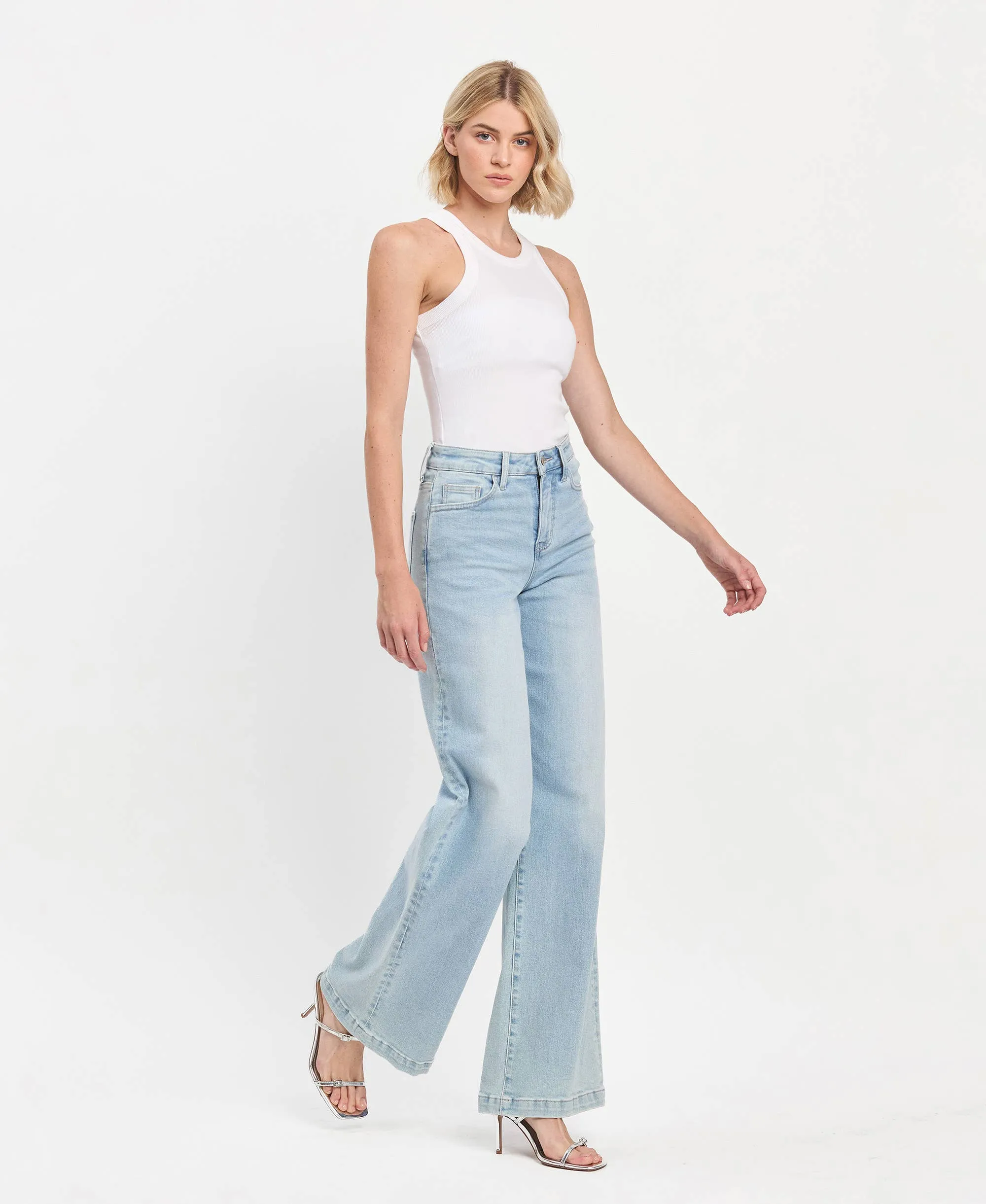 Day to Day High Rise Full Length Wide Leg Jeans