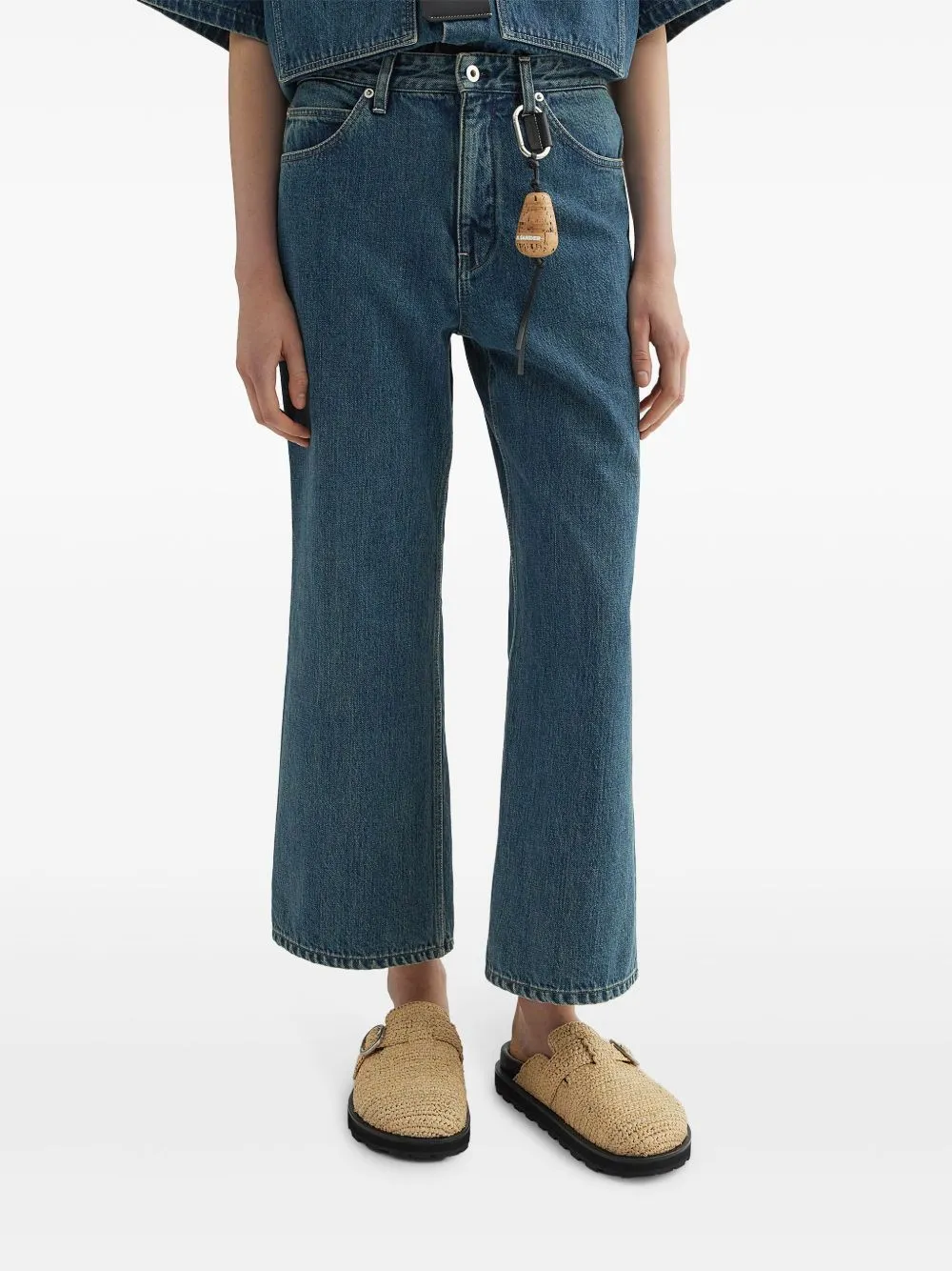 Denim wide-leg jeans