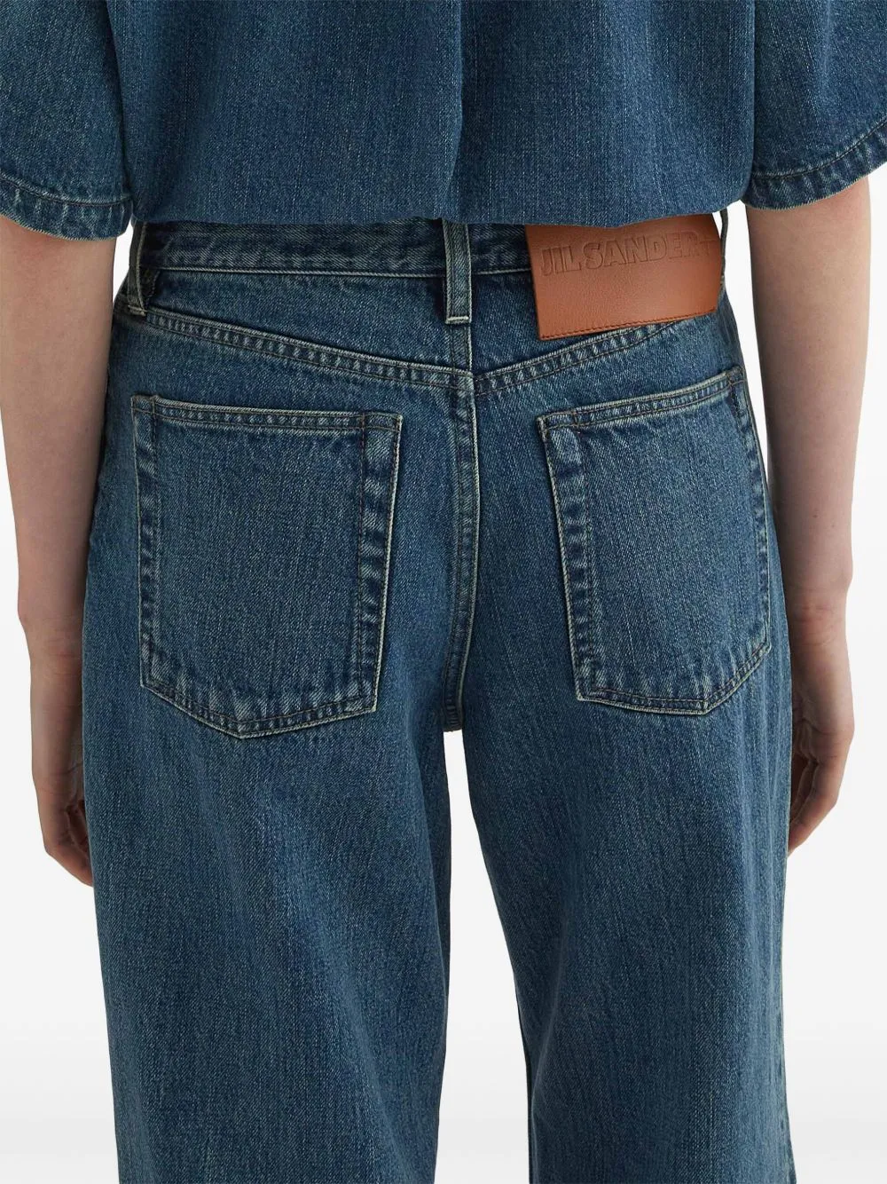 Denim wide-leg jeans
