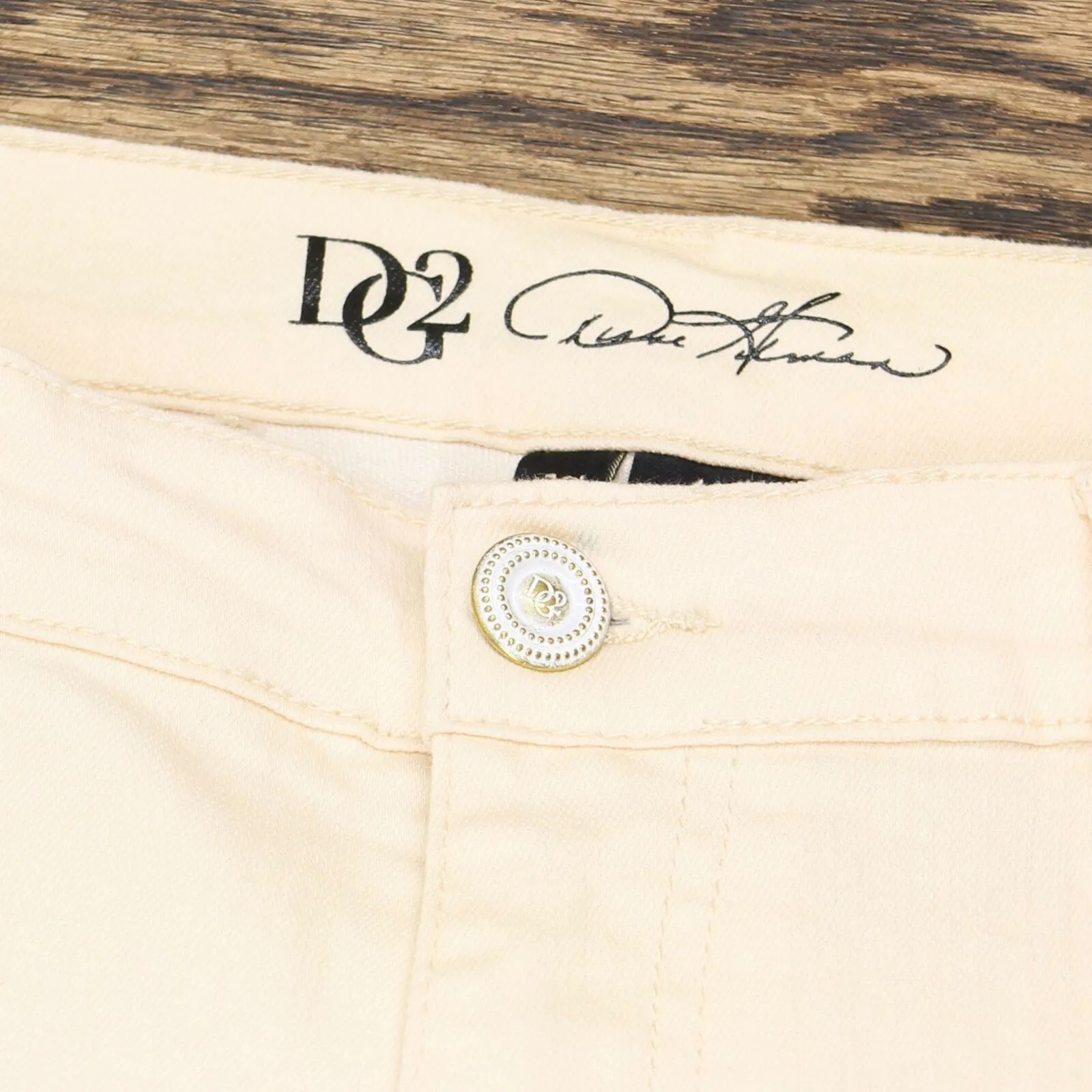 DG2 by Diane Gilman Classic Stretch Floral Fray-Hem Ankle Jeans Cream 12