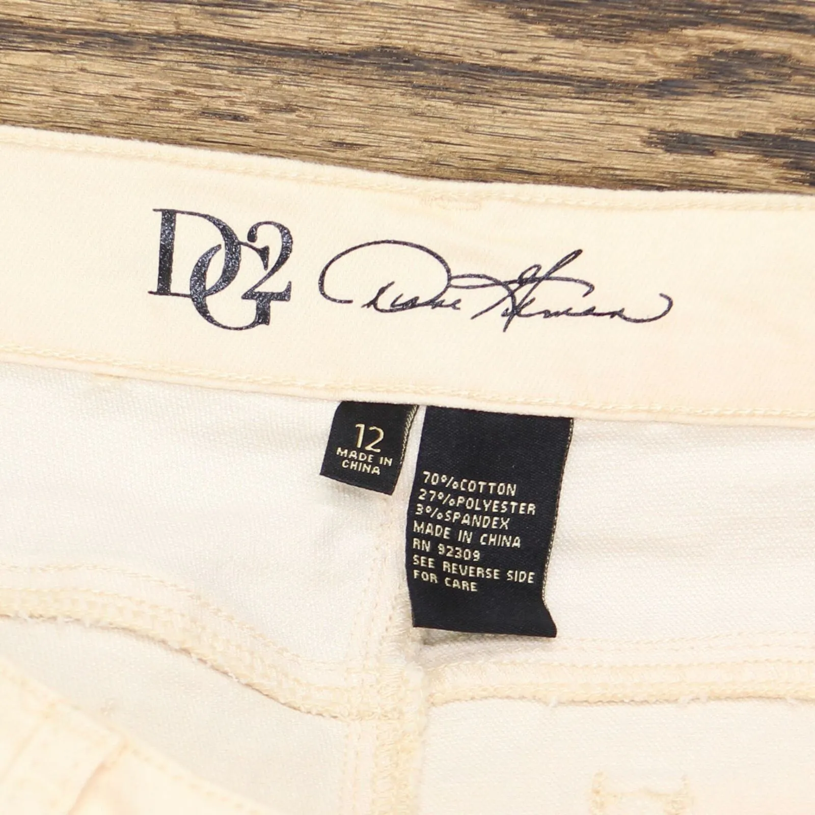DG2 by Diane Gilman Classic Stretch Floral Fray-Hem Ankle Jeans Cream 12