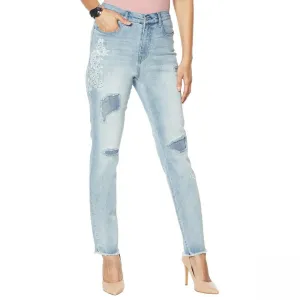 DG2 by Diane Gilman Women's Printed and Embellished Classic Stretch Jeans