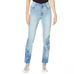 DG2 by Diane Gilman Women's Tall Classic Stretch Artwork Printed Jeans