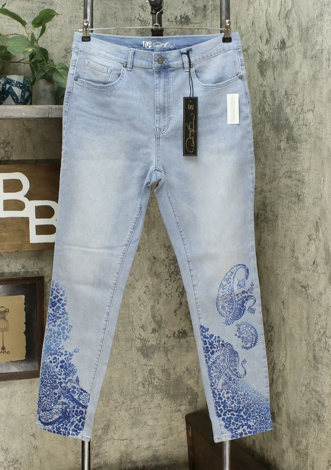 DG2 by Diane Gilman Women's Tall Classic Stretch Artwork Printed Jeans