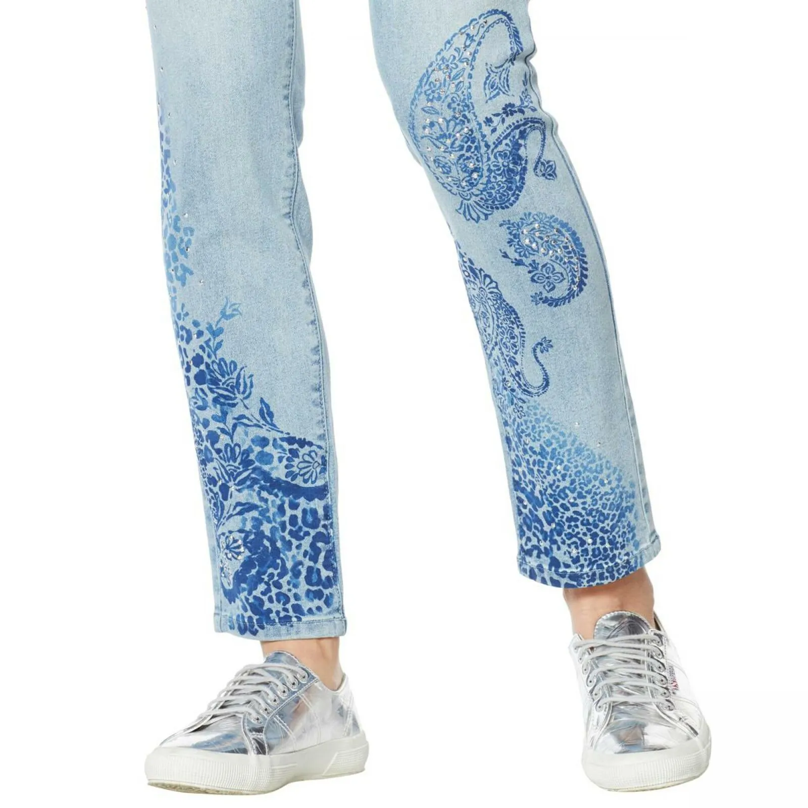 DG2 by Diane Gilman Women's Tall Classic Stretch Artwork Printed Jeans