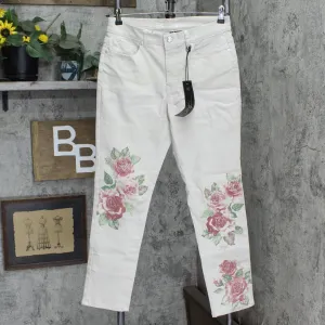 DG2 Womens Classic Stretch Artwork Printed Jean 720774 Khaki Camo Brown 8