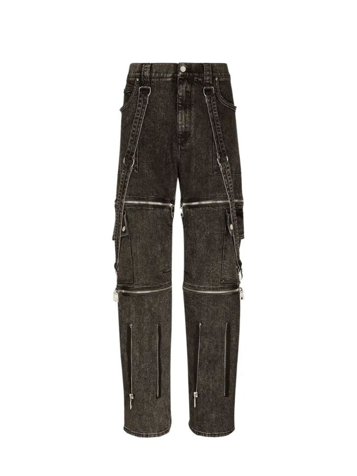 Dolce & Gabbana zip-detailing loose-fit jeans