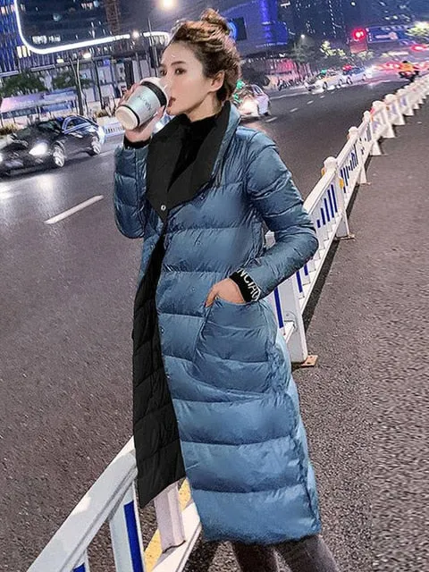 Double Breasted Duck Down Warm Soft Winter Parka Coat