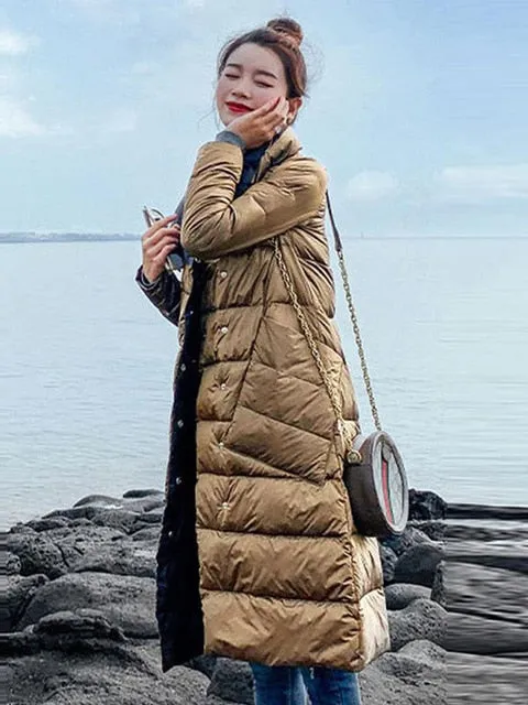Double Breasted Duck Down Warm Soft Winter Parka Coat