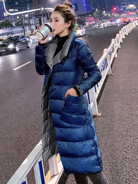 Double Breasted Duck Down Warm Soft Winter Parka Coat