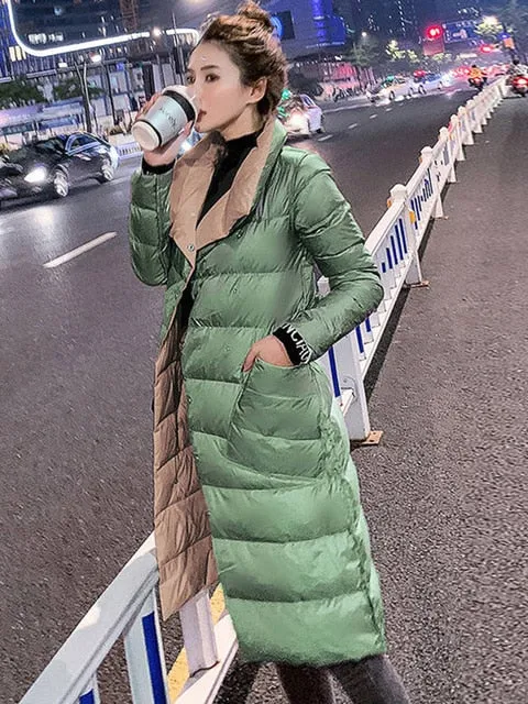 Double Breasted Duck Down Warm Soft Winter Parka Coat