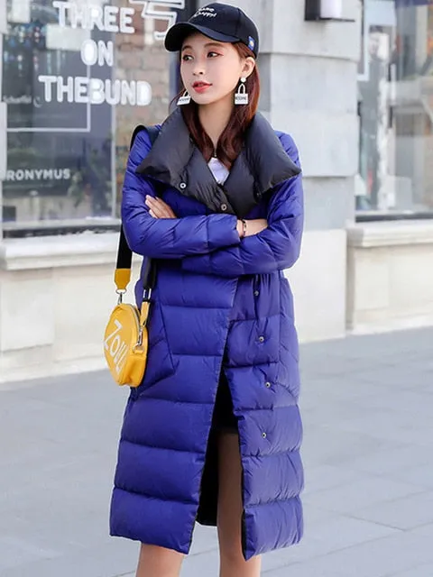 Double Breasted Duck Down Warm Soft Winter Parka Coat