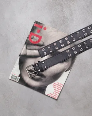 Double Grommet Belt in Punk Black PU