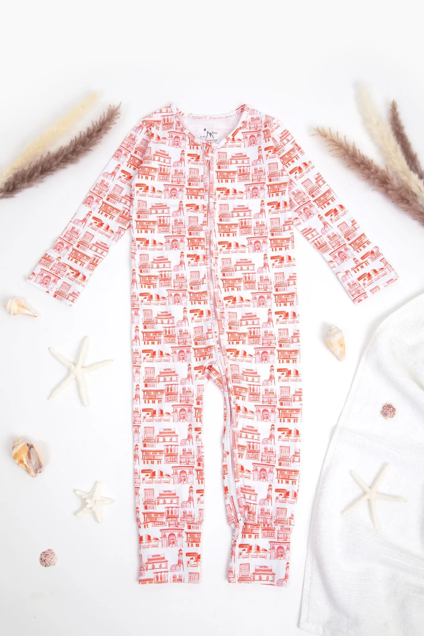 Double Zip One-Piece PJ - Sites and Shops Toile