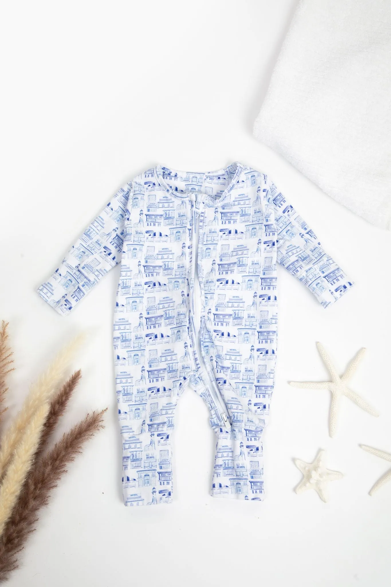 Double Zip One-Piece PJ - Sites and Shops Toile