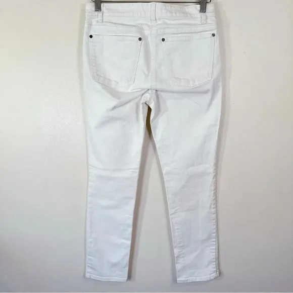 Eileen Fisher Stretch White Slim Ankle Jeans