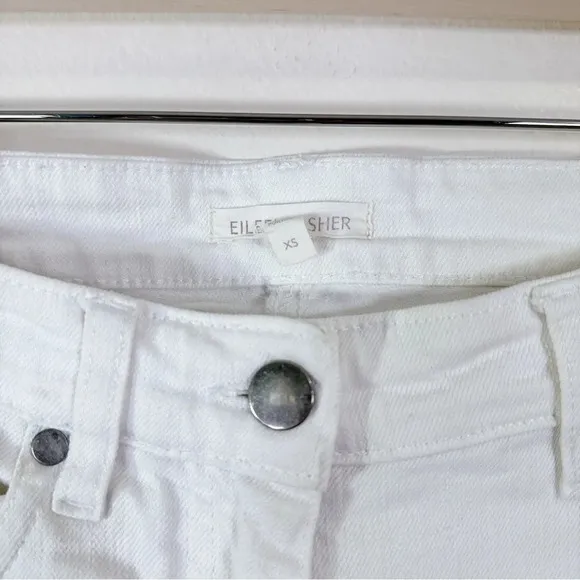 Eileen Fisher Stretch White Slim Ankle Jeans