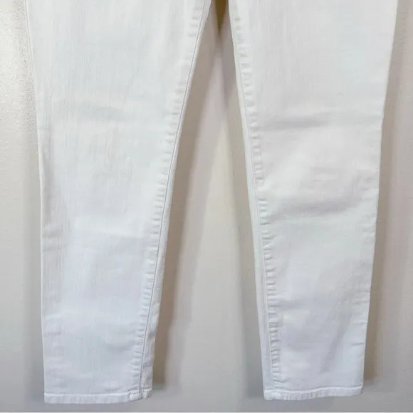 Eileen Fisher Stretch White Slim Ankle Jeans