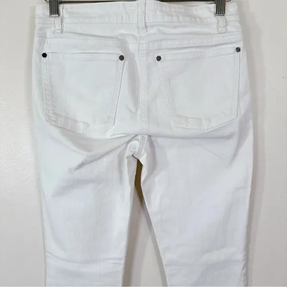 Eileen Fisher Stretch White Slim Ankle Jeans