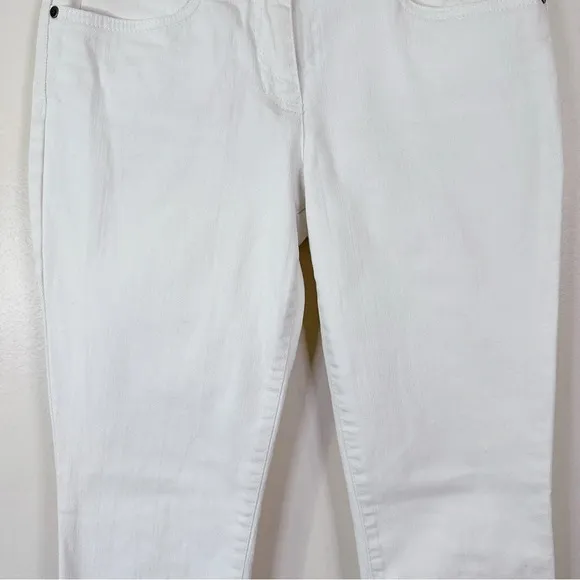 Eileen Fisher Stretch White Slim Ankle Jeans
