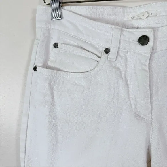 Eileen Fisher Stretch White Slim Ankle Jeans