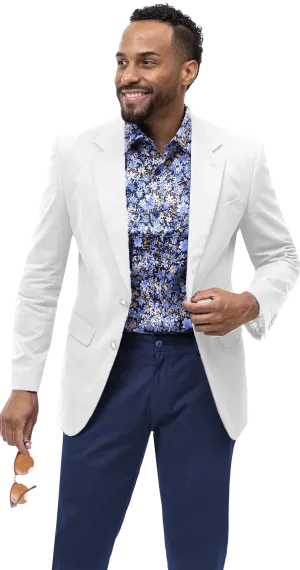 EJ Samuel CHJ01 White Chino Blazer