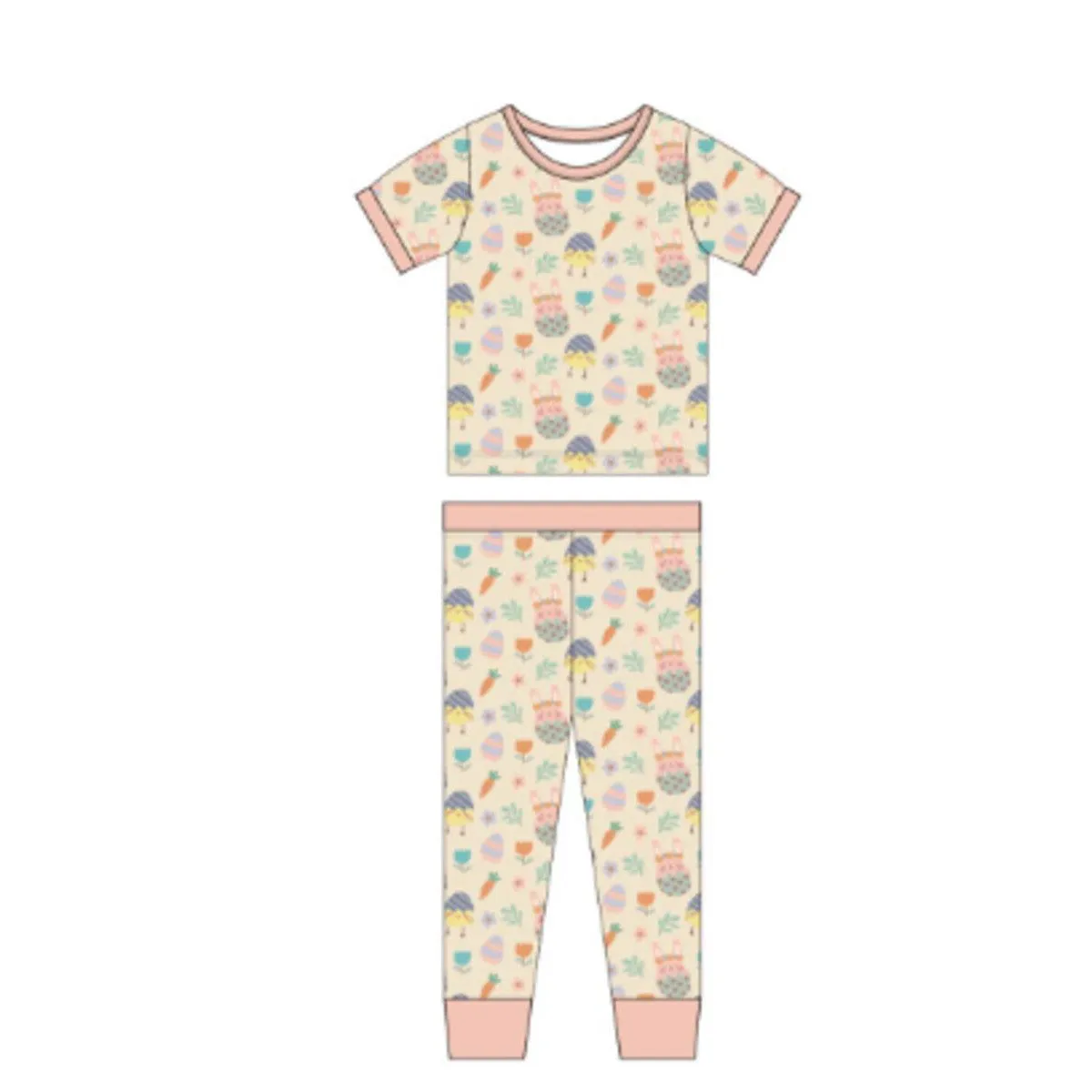 Emerson & Friends Egg Hunt Short Sleeve Bamboo Kids Pajama Set