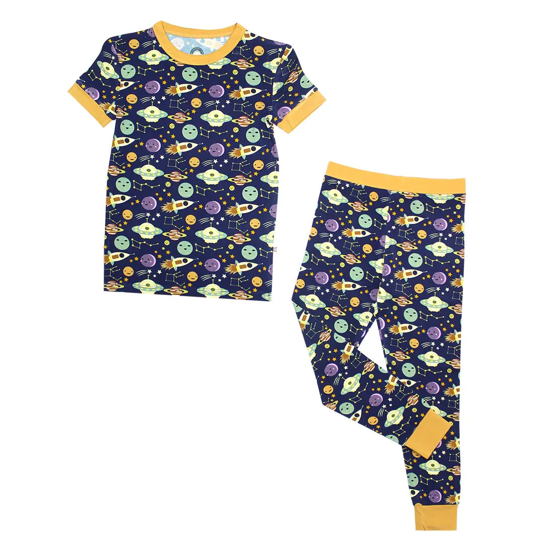 Emerson & Friends Out of This World Short Sleeve Bamboo Kids Pajama Pants Set