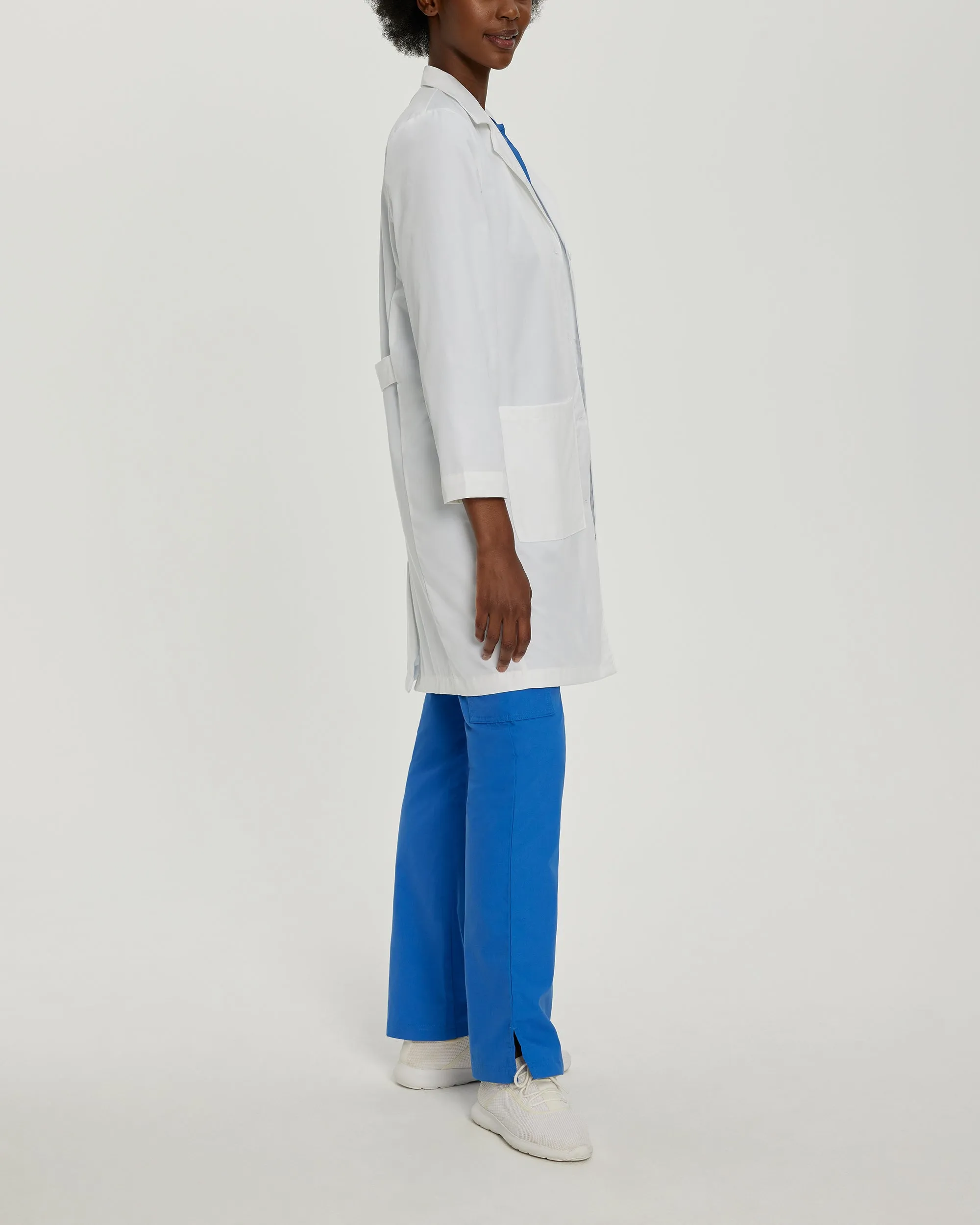 Essential Lab Coats 3153 Women's 5 Pocket Full Length White Coat White Twill