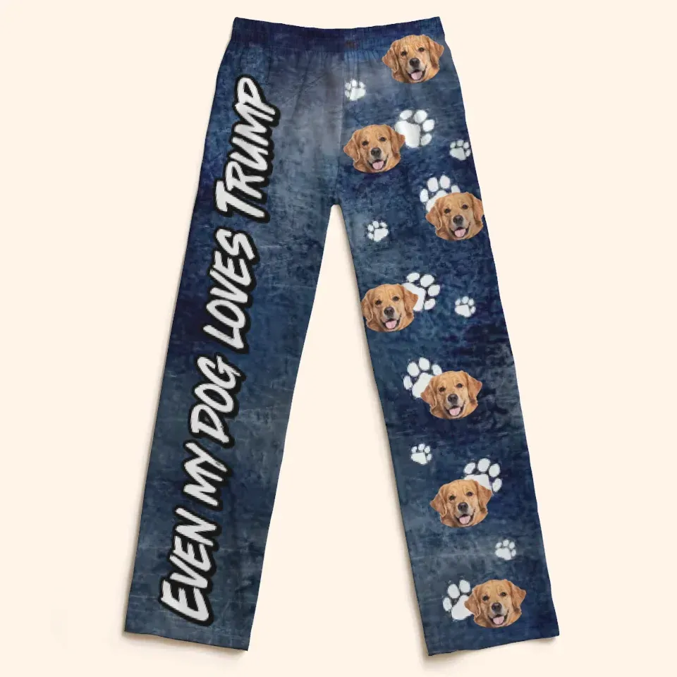 Even My Dog Loves Mr. T - US Patriotic Pride Pajama Pants - Gift For Conservative Supporters