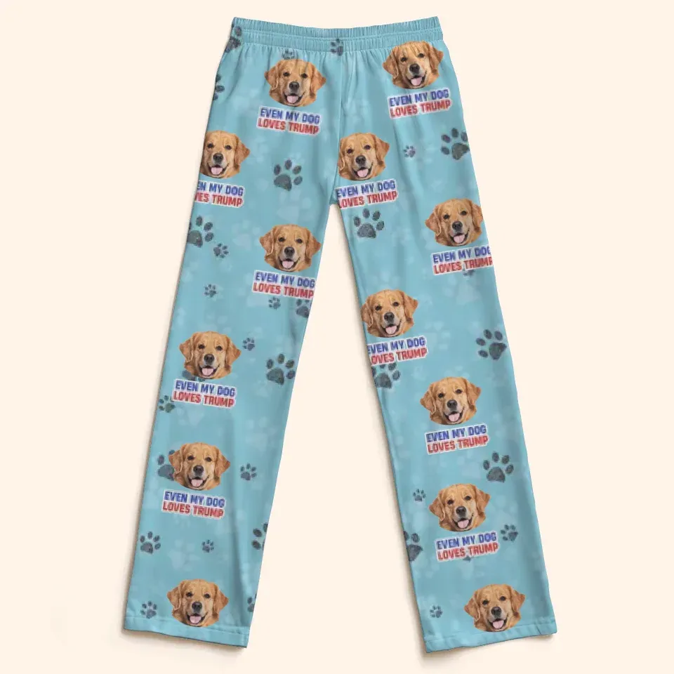 Even My Pup Cheers For Patriotism - US Patriotic Pride Pajama Pants - Gift For Conservative Supporters