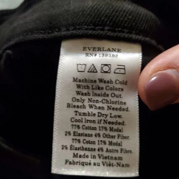 Everlane  high rise authentic stretch black jeans sz 25