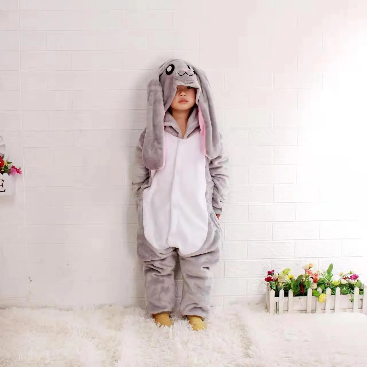 Flannel Children's Animal One-piece Pajamas