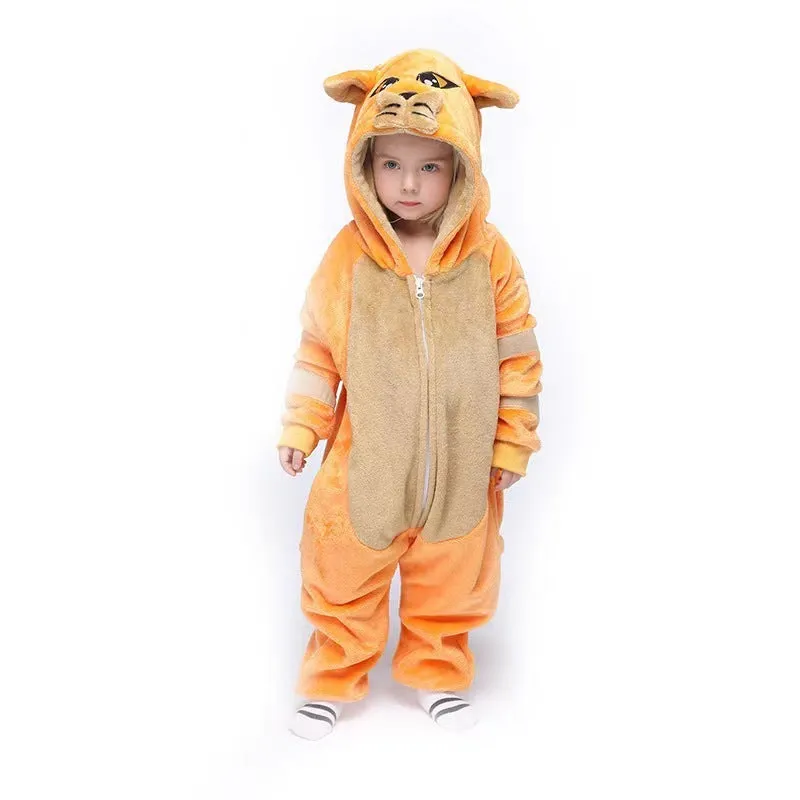 Flannel Children's Animal One-piece Pajamas