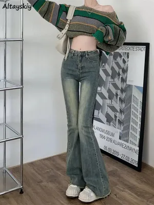 Flare Jeans Women Skinny High Waist Aesthetic Y2k