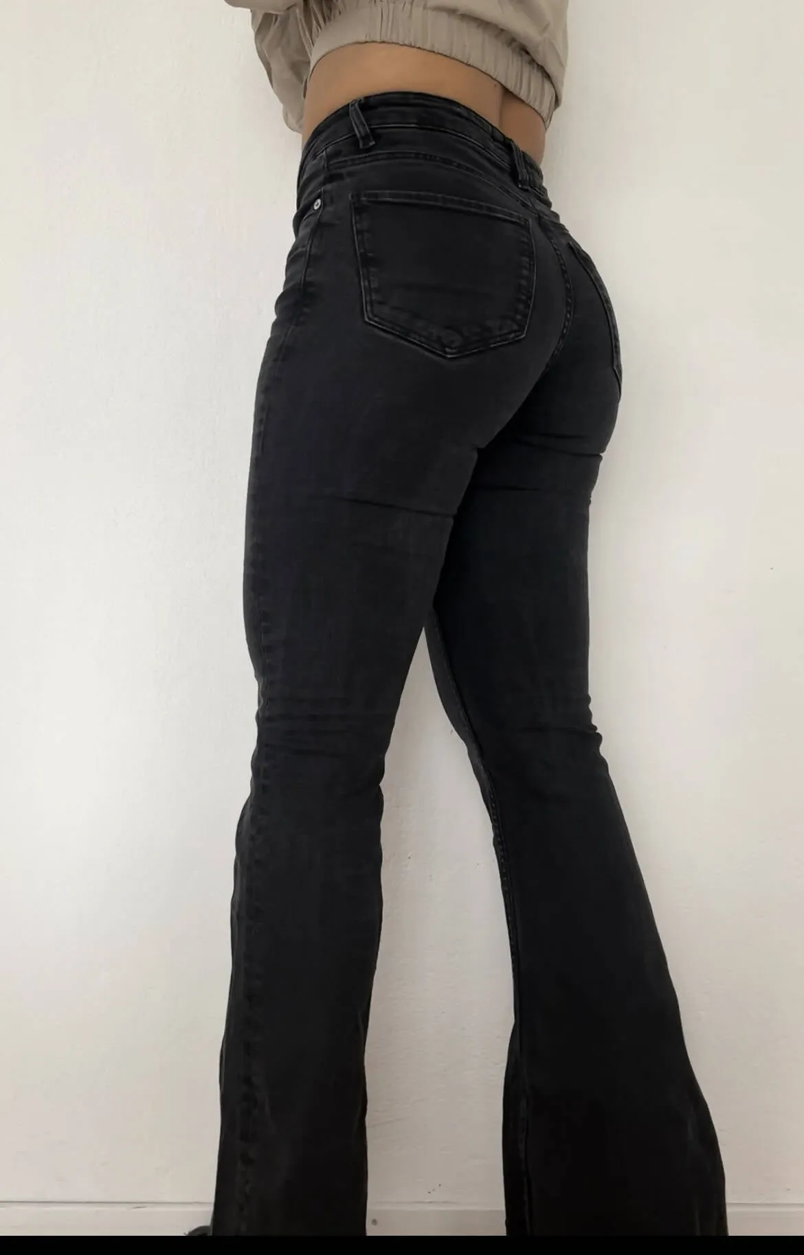 Flared High Waist Jeans Black